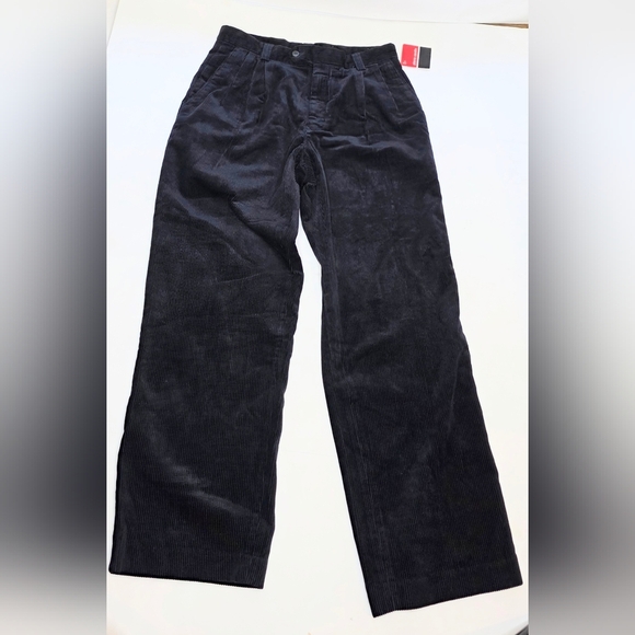 Pierre Cardin Pleated Dark Blue Corduroy Pants. 32/36 100% Cotton - Picture 5 of 13